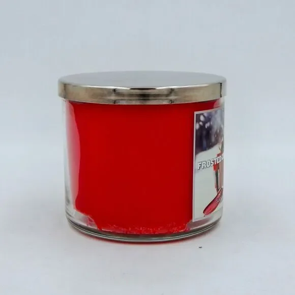 Bath & Body Works Slatkin FROSTED CRANBERRY Scented 3-Wick Candle 14.5 oz - Picture 4 of 8